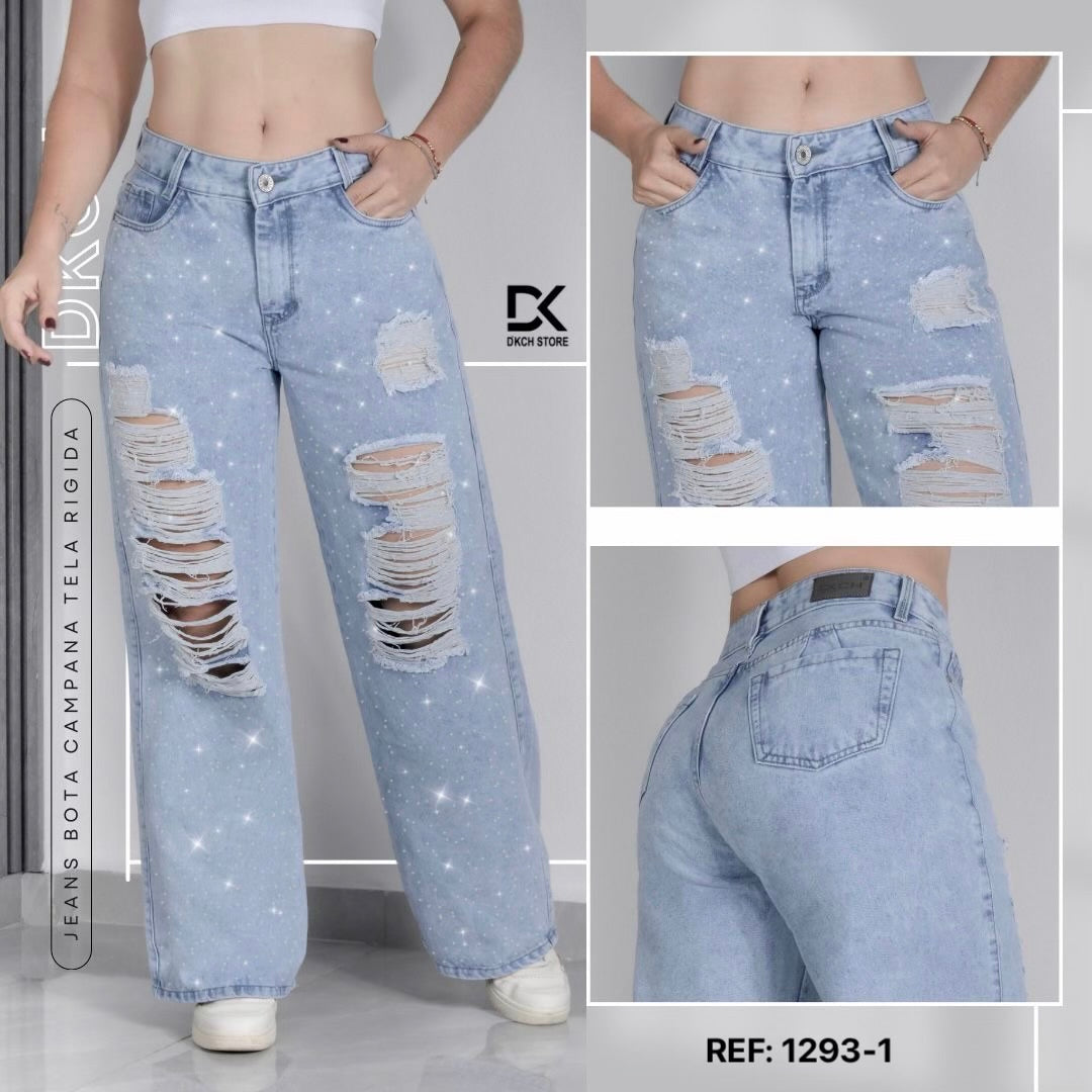 PANTALON BOTA ANCHA TELA RIGIDA REF. 1293-1