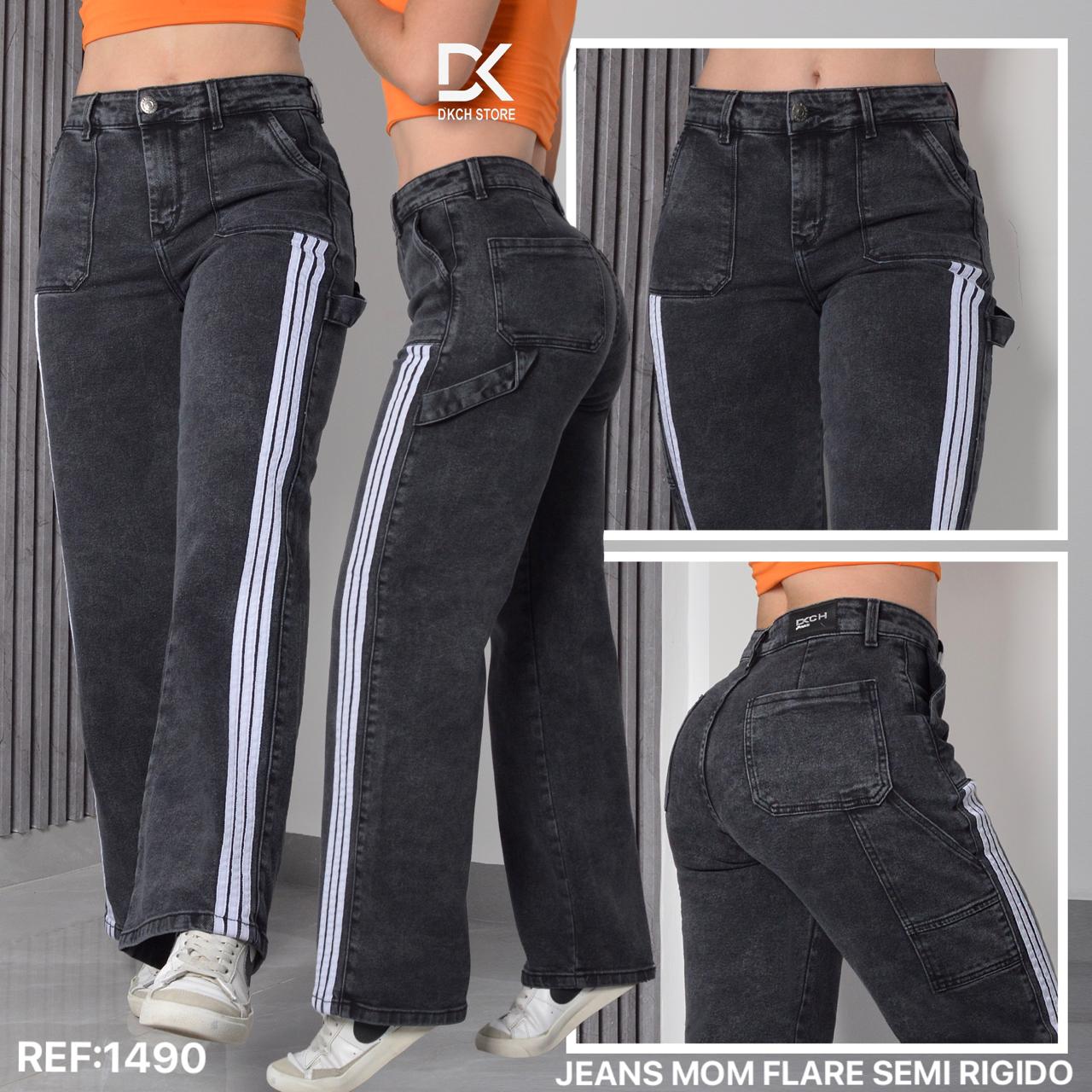 JEANS CARGO BOTA ANCHA SEMI RIGIDO REF 1490