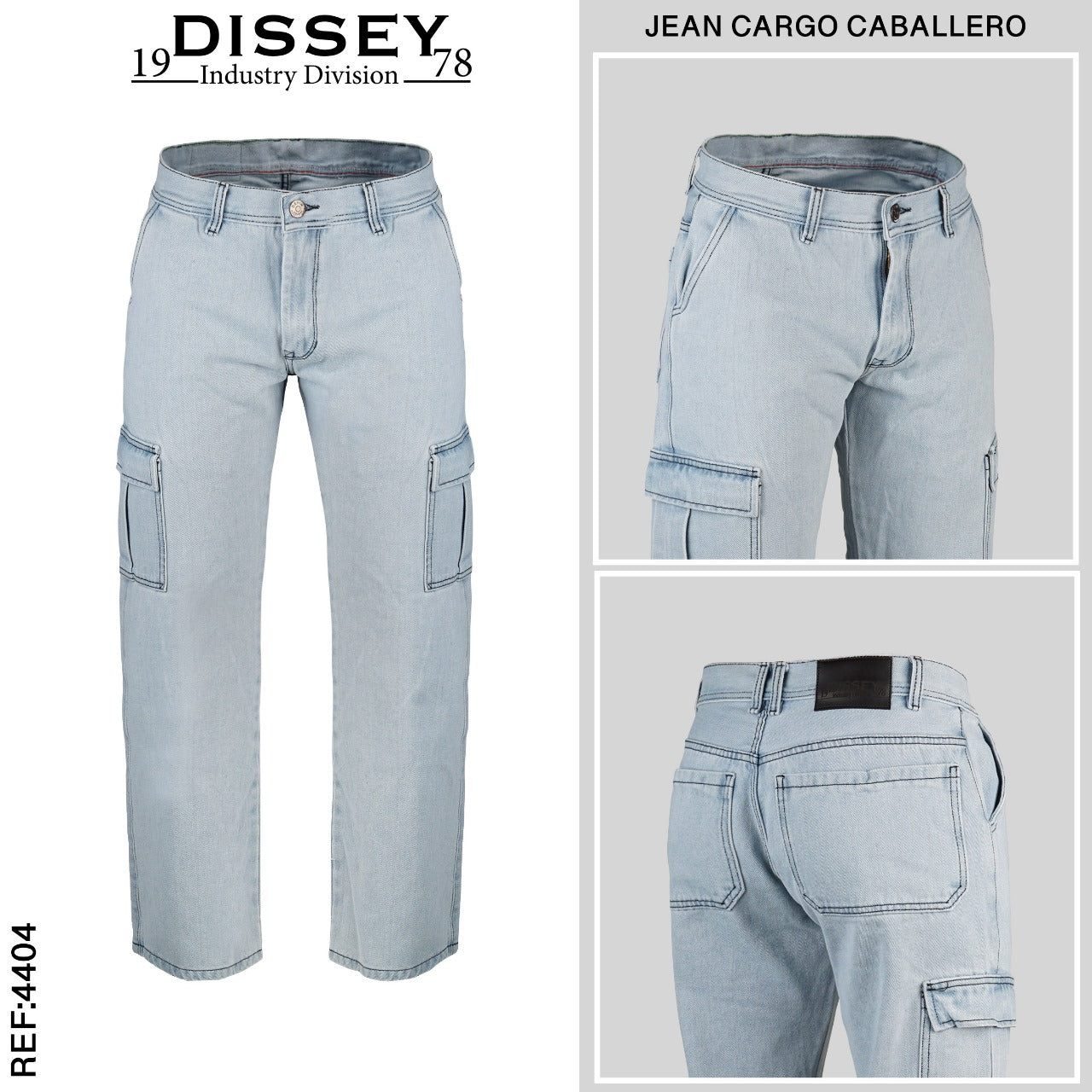 JEANS CARGO RIGIDO BOTA ANCHA 4404