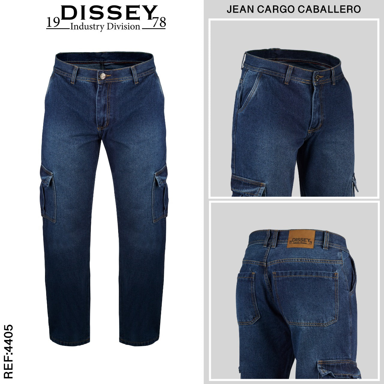 JEANS CARGO RIGIDO BOTA ANCHA 4405