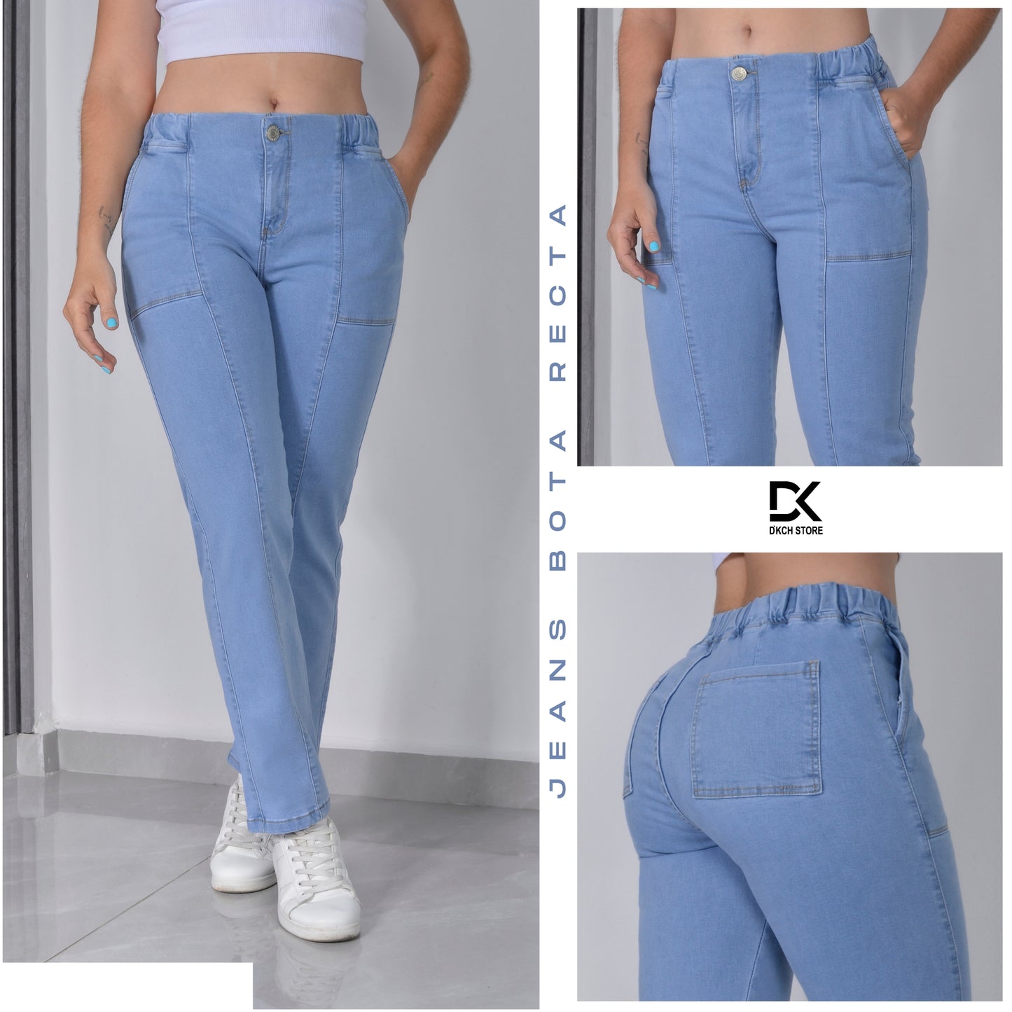 JEANS BOTA RECTA TIRO ALTO REF 1253