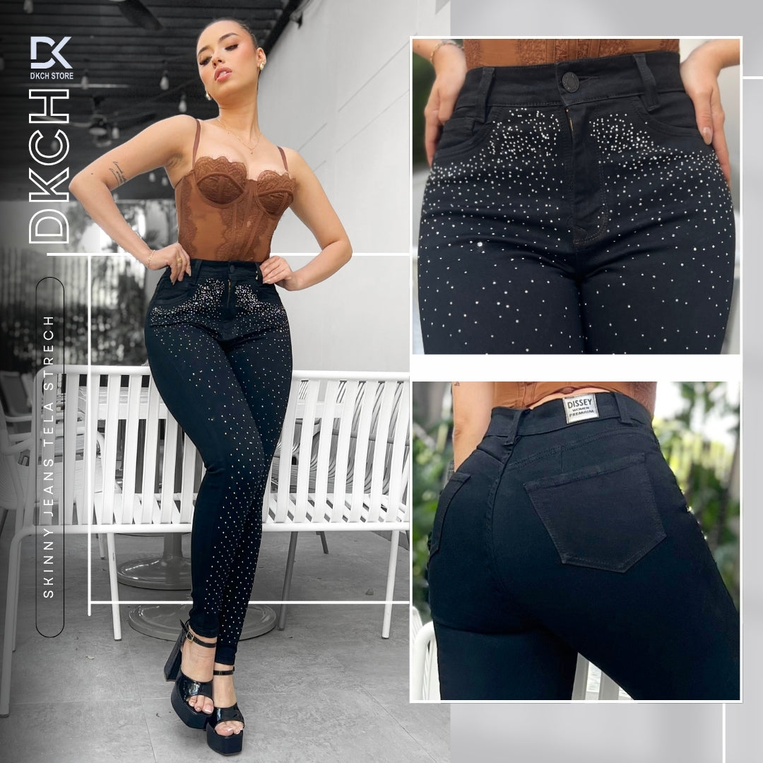 JEANS SKINNY TIRO ALTO REF 1305