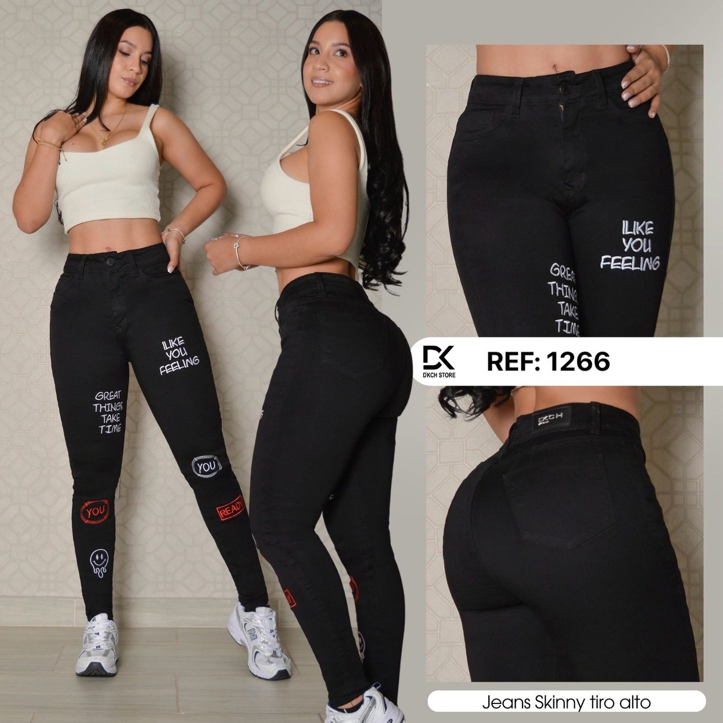 JEANS SKINNY TIRO ALTO REF 1266