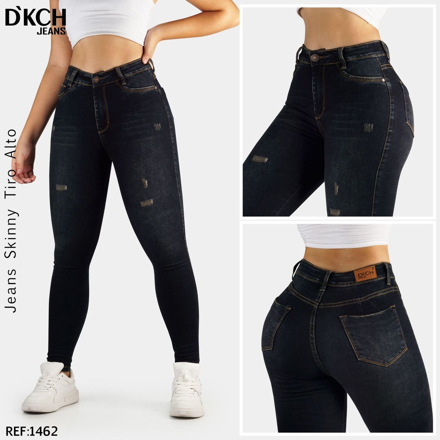 JEANS SKINNY TIRO ALTO REF 1462