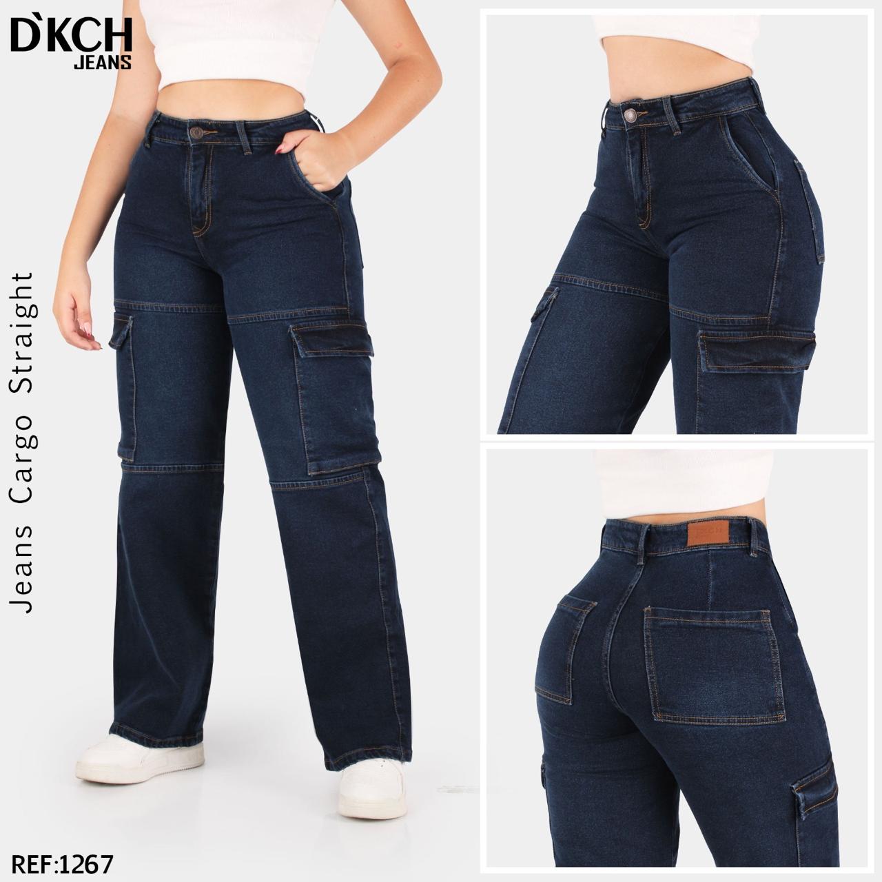 JEANS CARGO BOTA ANCHA SEMI RIGIDO REF. 1267