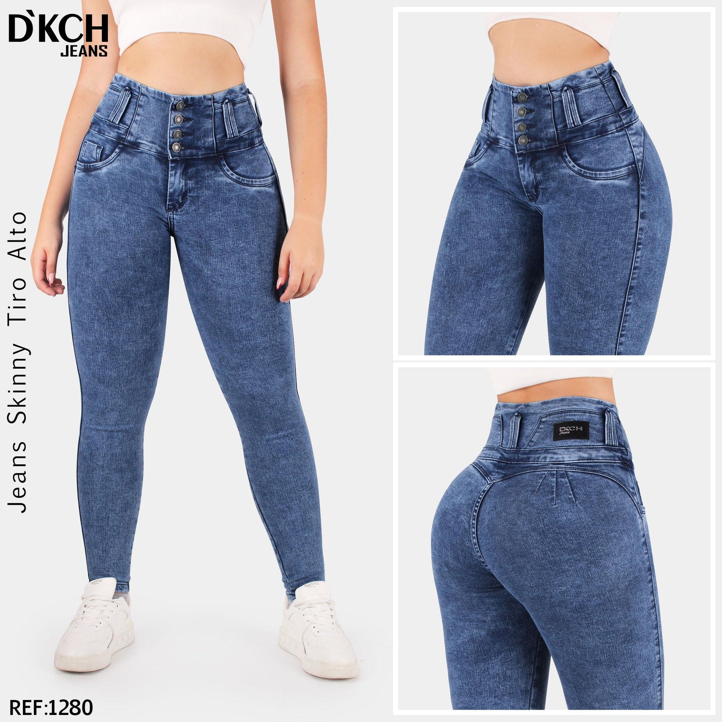 JEANS SKINNY TIRO ALTO CONTROL ABDOMEN REF 1280