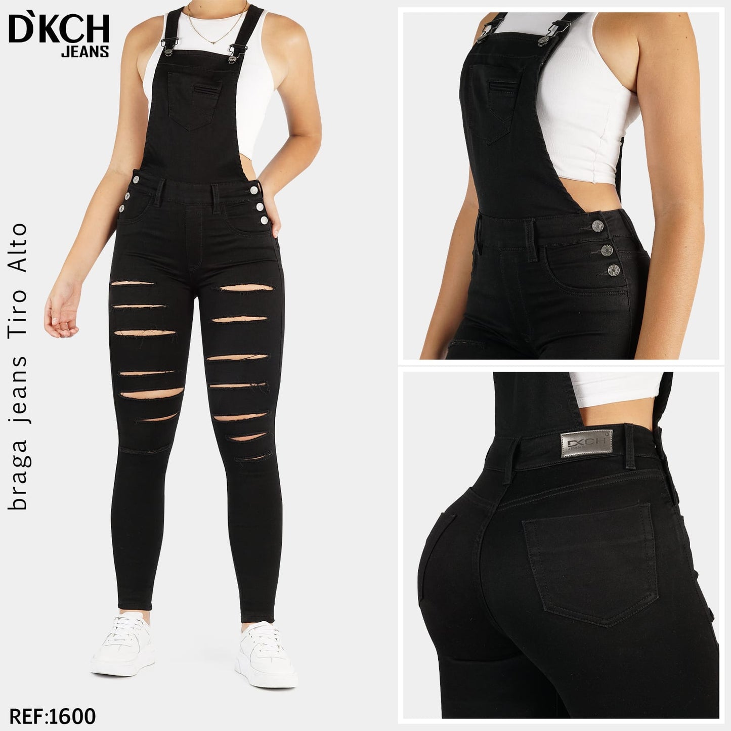 OVEROL NEGRO MUJER REF 1600