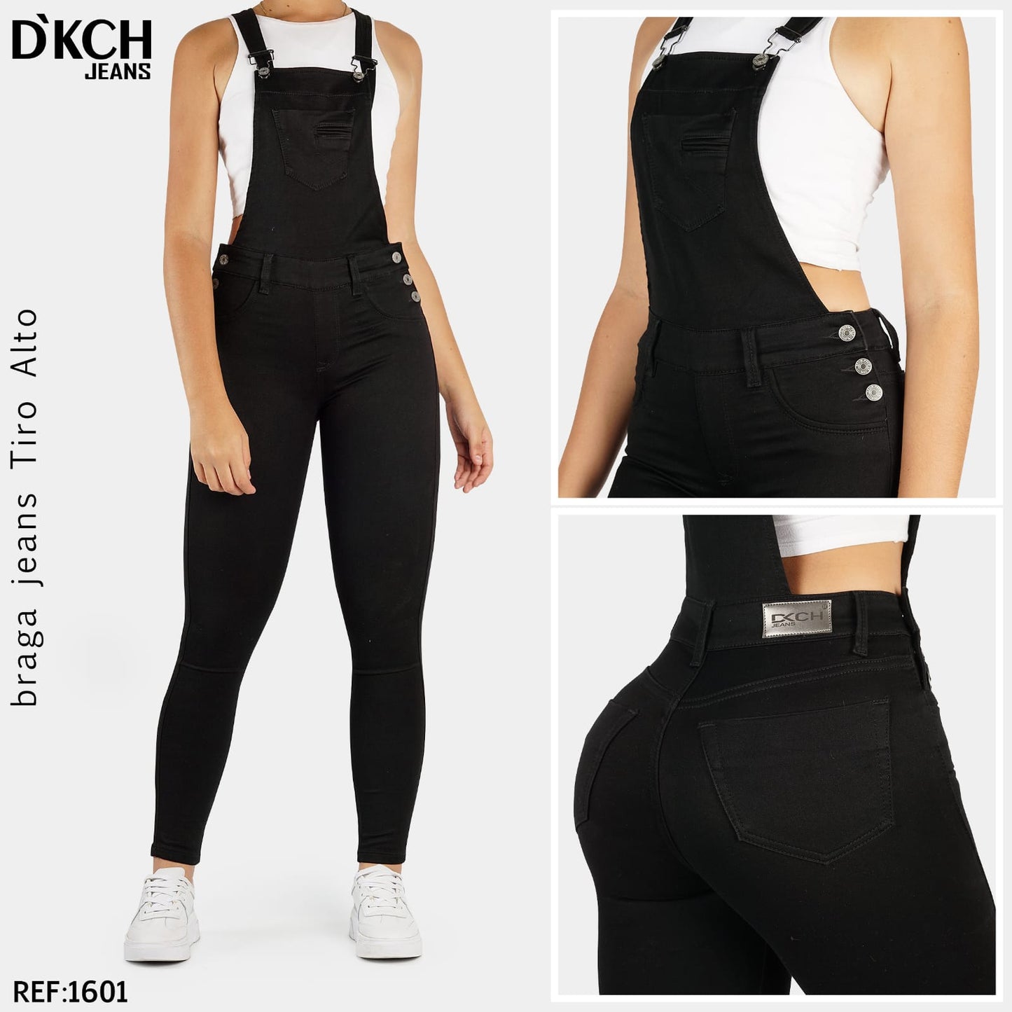 OVEROL NEGRO MUJER REF 1601