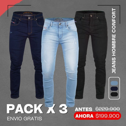 PACK DE 3 JEANS CONFORT