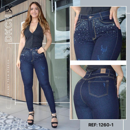 JEANS SKINNY TIRO ALTO REF 1260-1