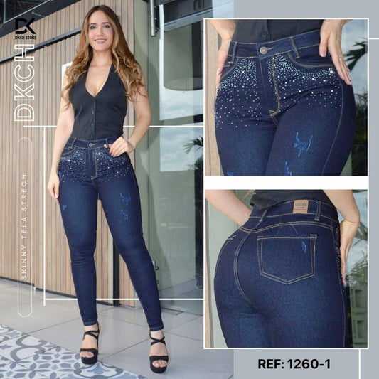 JEANS SKINNY TIRO ALTO REF 1260-1