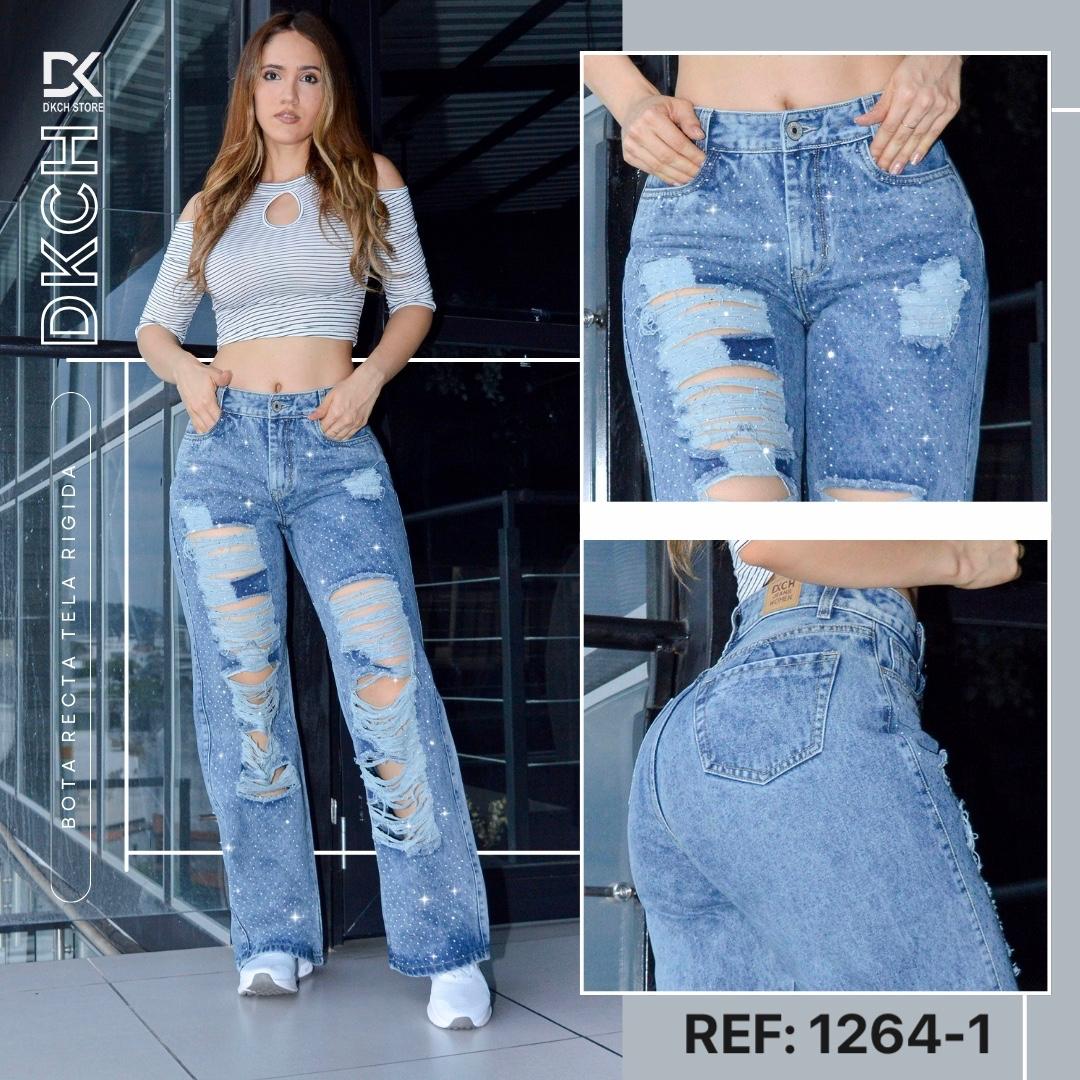 PANTALON  BOTA ANCHA TELA RIGIDA  REF. 1264-1