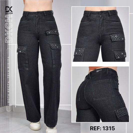 JEANS  CARGO BOTA ANCHA  RIGIDO REF. 1315
