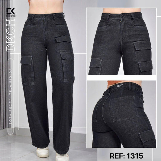 JEANS  CARGO BOTA ANCHA  RIGIDO REF. 1315
