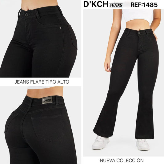 JEANS BOTA CAMPANA TIRO ALTO REF 1485