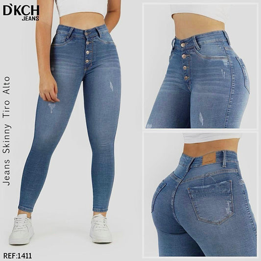 JEANS SKINNY TIRO ALTO REF 1411