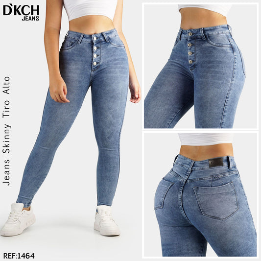 JEANS SKINNY TIRO ALTO REF 1464