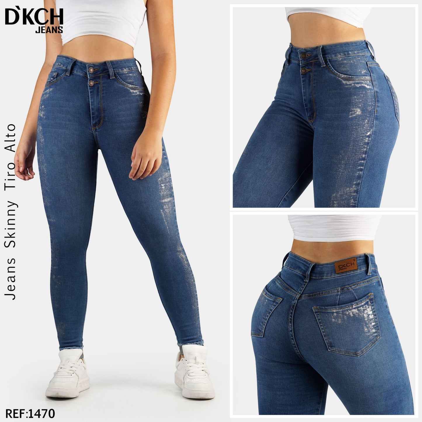 JEANS SKINNY TIRO ALTO REF 1470