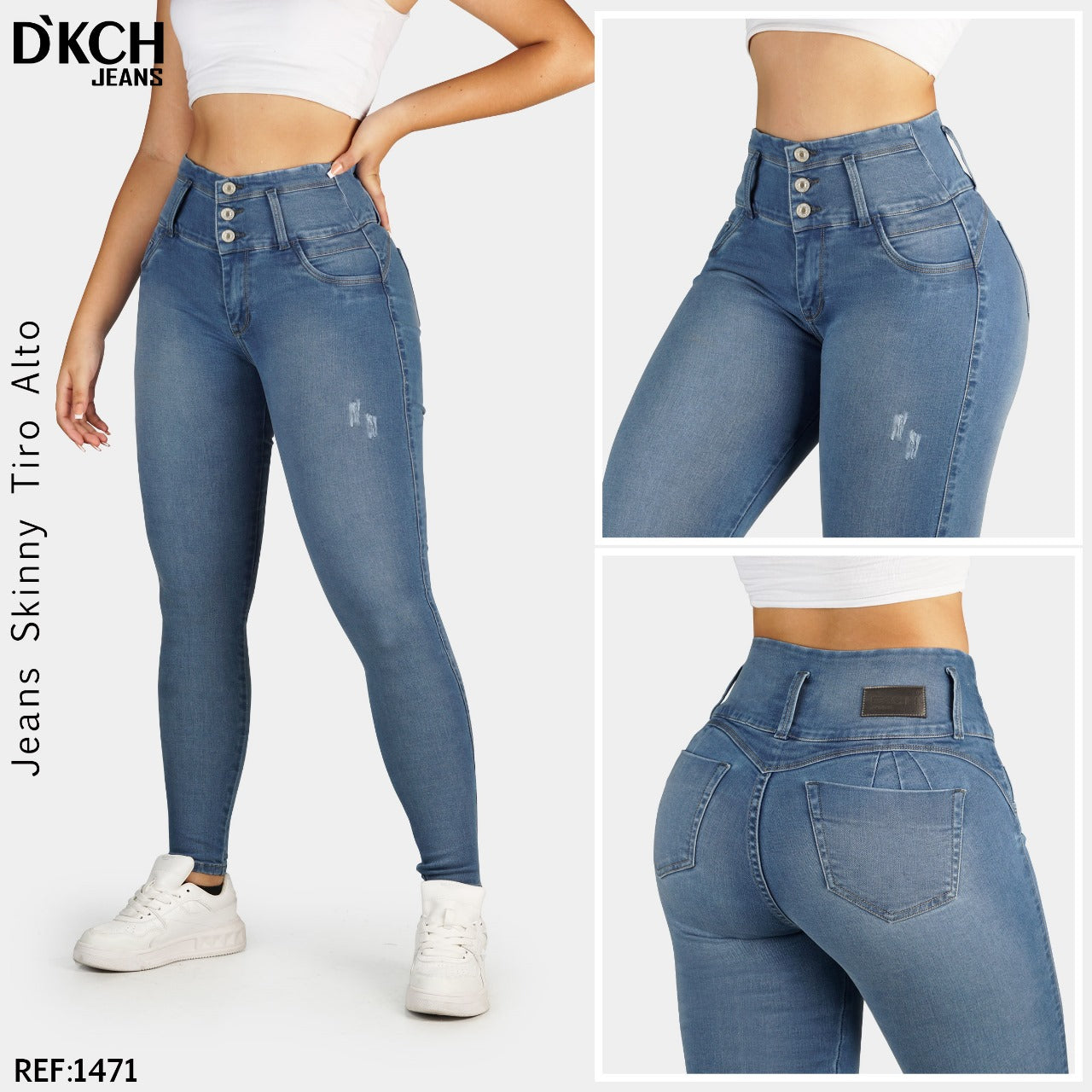 JEANS SKINNY TIRO ALTO REF 1471