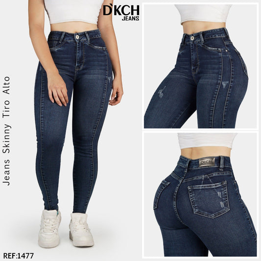 JEANS SKINNY TIRO ALTO REF 1477