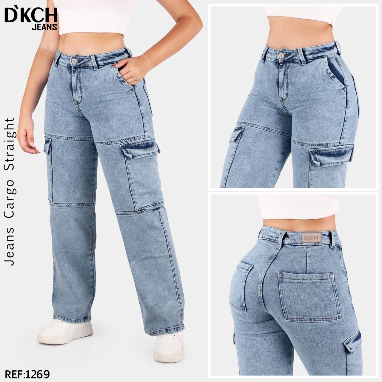 JEANS  CARGO BOTA ANCHA SEMI RIGIDO REF. 1269