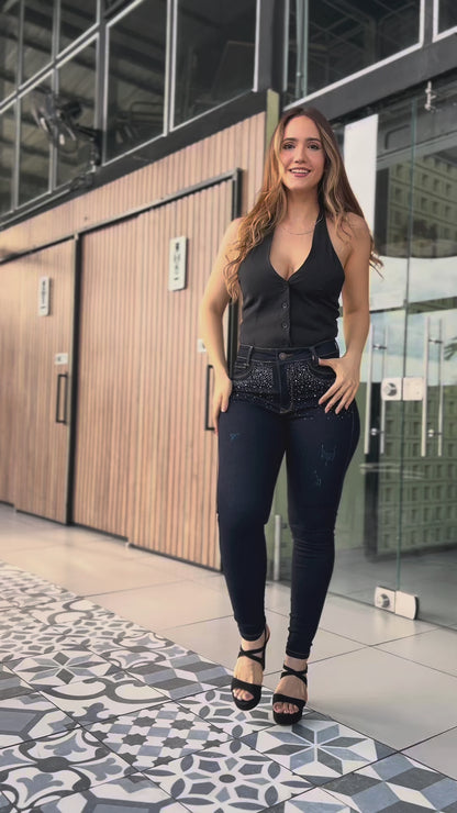 JEANS SKINNY TIRO ALTO REF 1260-1